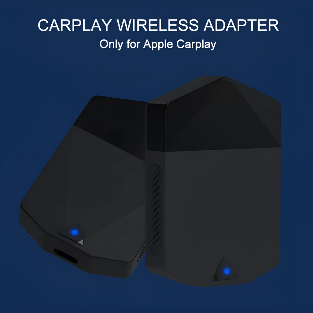 Black ABS wireless CarPlay adapter box M25 with 9 inch 1080 capacitive screen and Type-C interface, 65x43x12mm