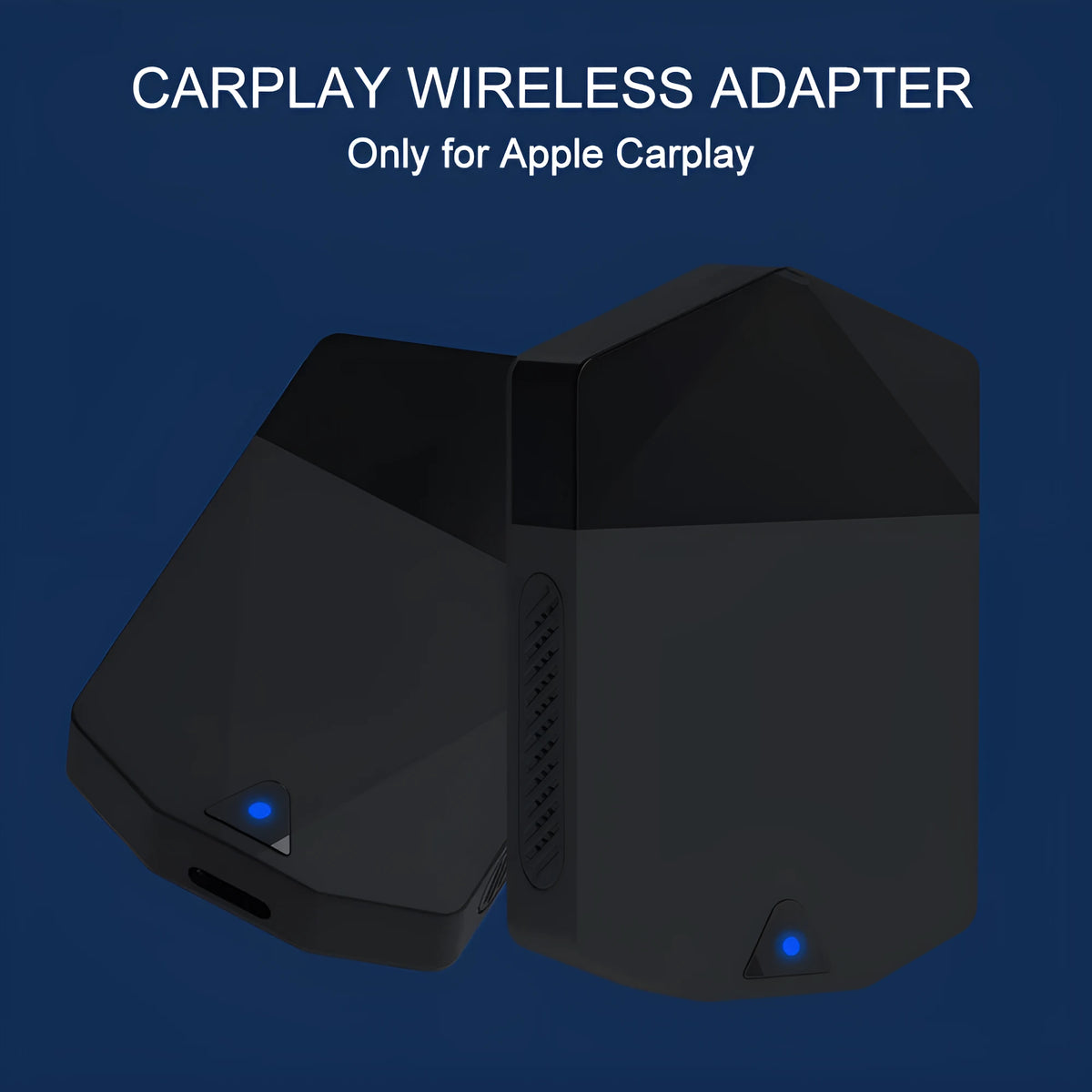 Black ABS wireless CarPlay adapter box M25 with 9 inch 1080 capacitive screen and Type-C interface, 65x43x12mm