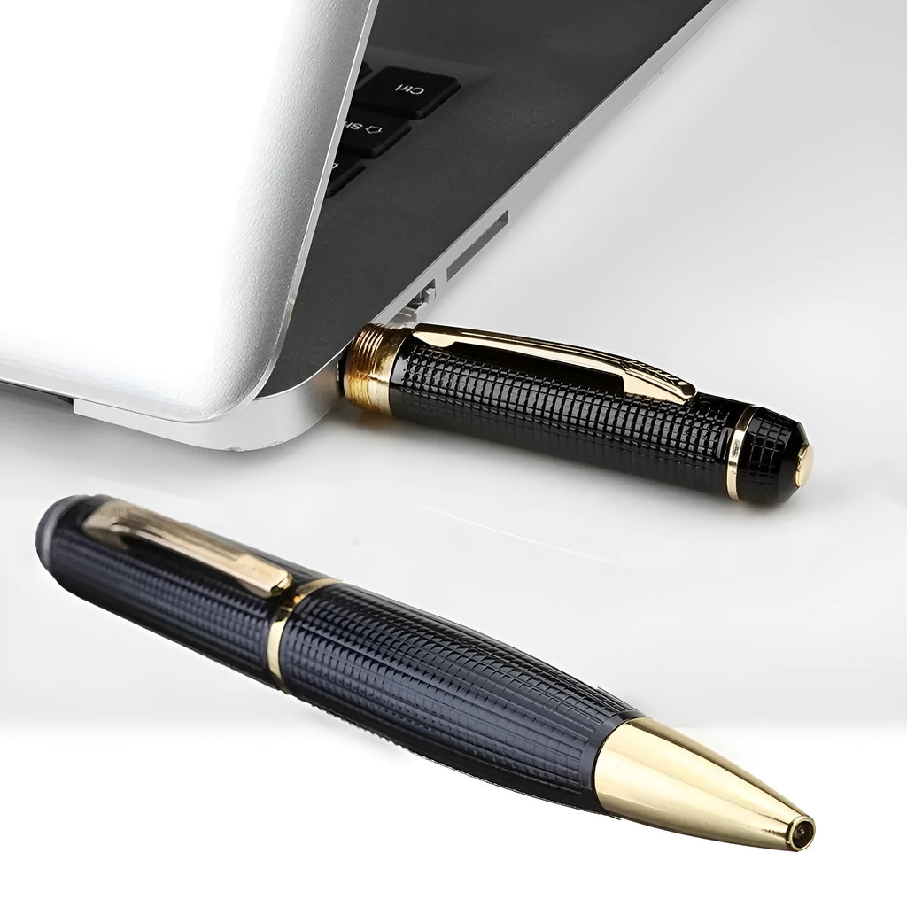 Gold and grey USB conference recorder pen, 53g, no memory card included
