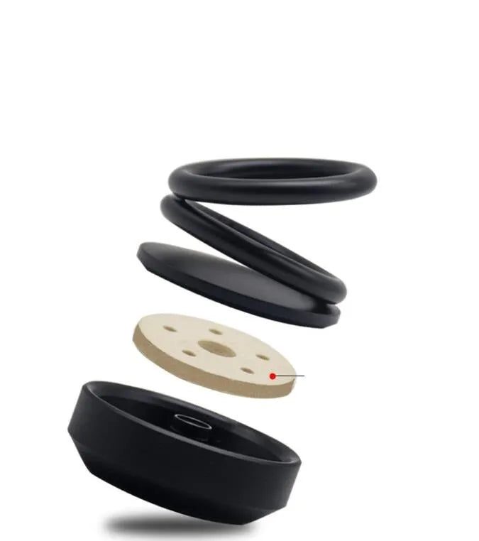 Double ring rotating car aromatherapy diffuser aluminium alloy Classic Black 6.4x5.8cm