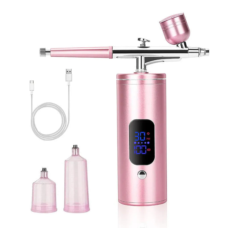 Display screen high pressure nano hydrating beauty instrument with cold and thermal spray modes and three gears