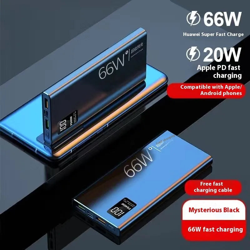 3C certified 50000 mAh 66W super fast charge power bank with plastic shell