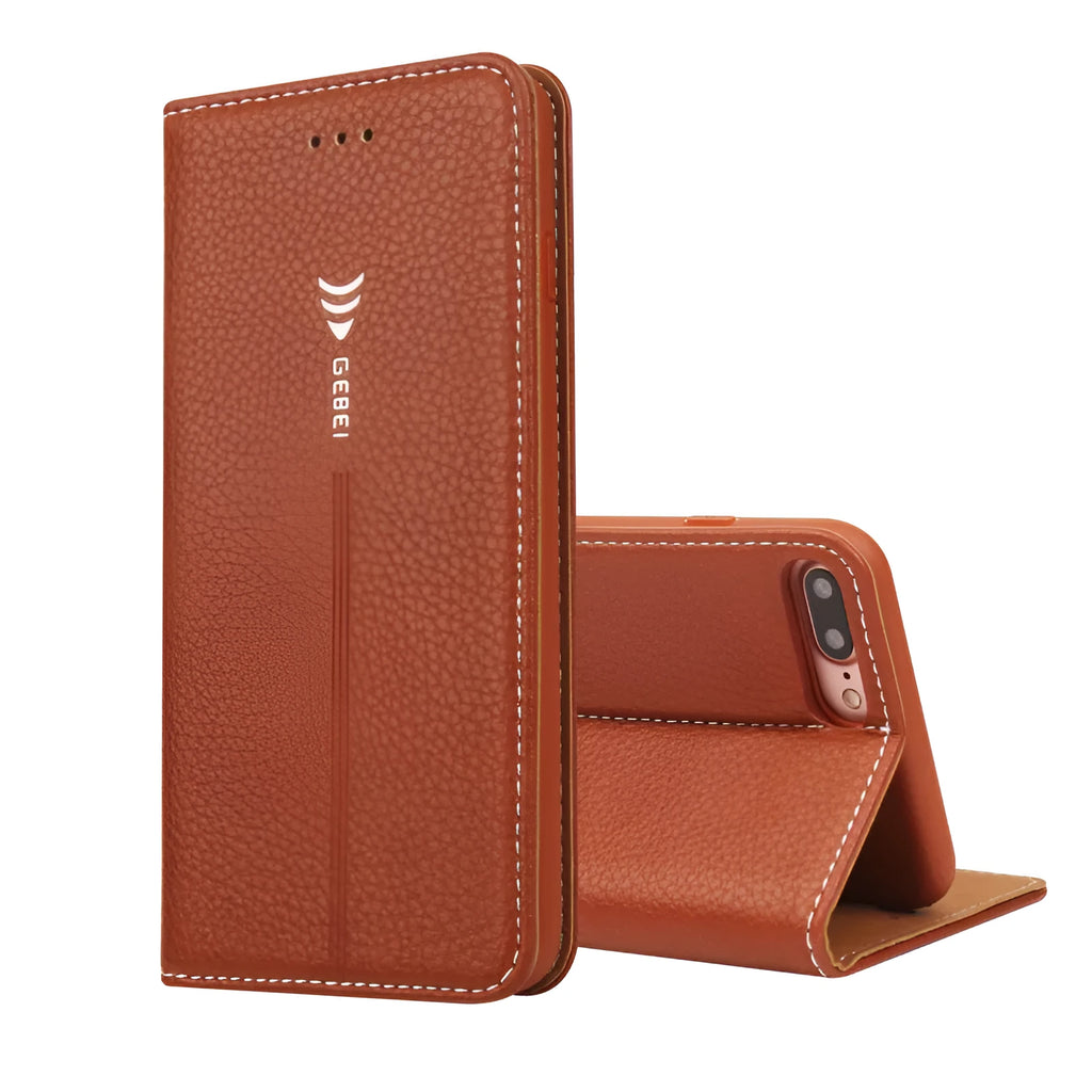 PU leather business wallet phone case for iPhone with card storage compartment