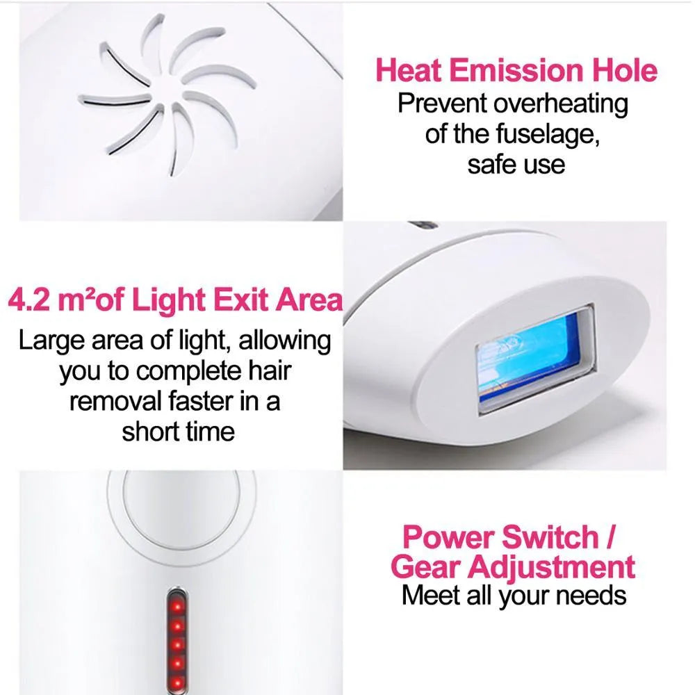 White home laser hair removal instrument with UK plug and compact design