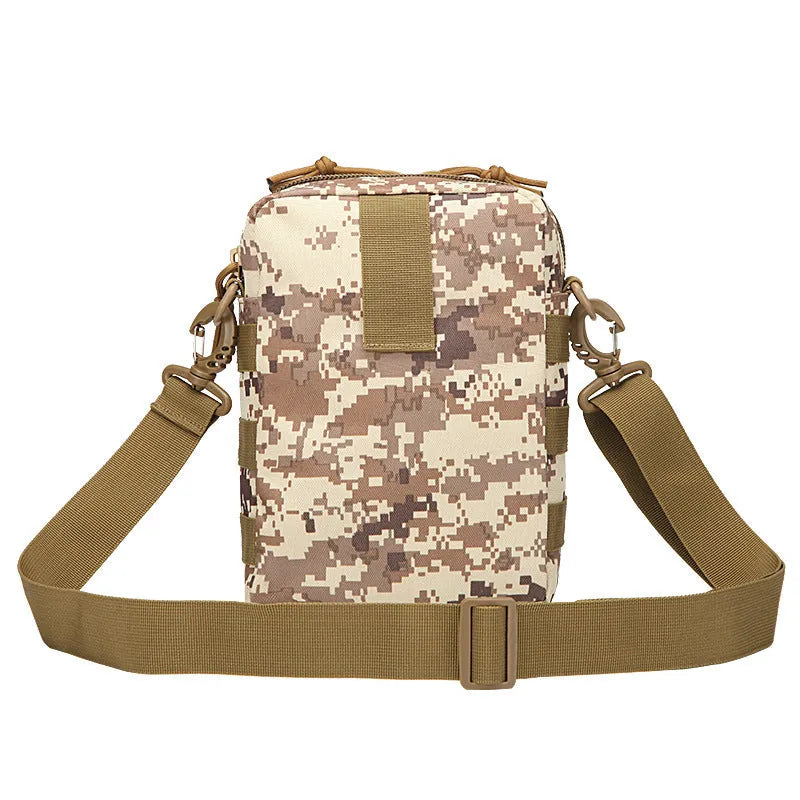 Molle crossbody bag in 800D Oxford, 25x17x10cm, with front and side MOLLE and two front sub-bags