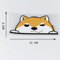 Cartoon Chai dog peeping window PVC car sticker in four colour options on a car window