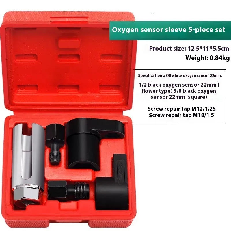 Oxygen sensor dismantling device 7-piece sleeve set chrome vanadium alloy steel for car maintenance