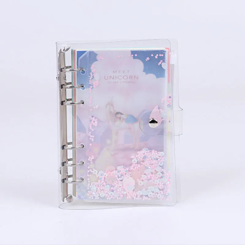 Metal binder shell with PVC cover in Alice Castle or Alice Planet, loose leaf binding, 96x172mm paper, 125x185mm