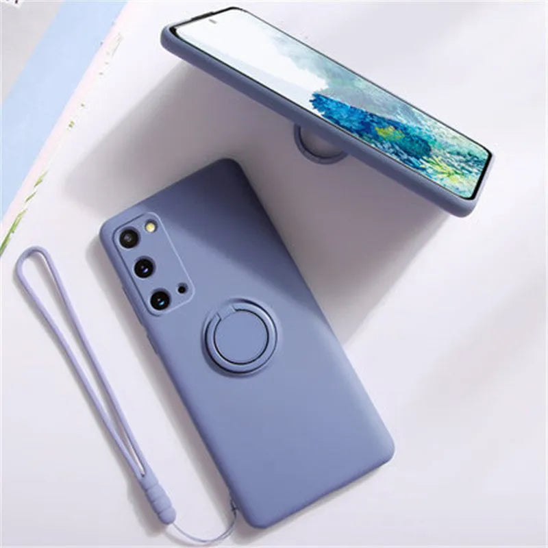 Samsung Silicone Liquid Cell Phone Case TPU back cover for Galaxy S20 S20 Plus S20 Ultra in black blue green pink red no lanyard