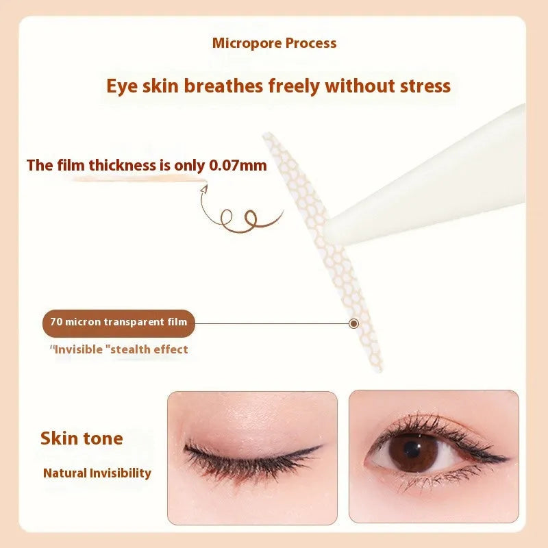 Roll of invisible lace double eyelid stickers in Crescent and Olive shapes, 120 count.