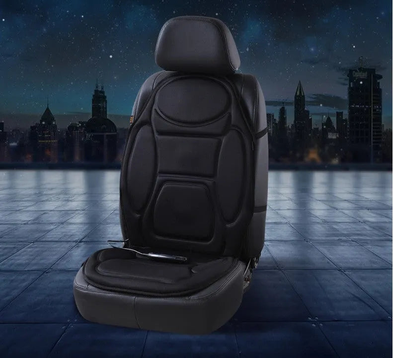 Cotton car massage cushion in black for lumbar support, suitable for driving and office use