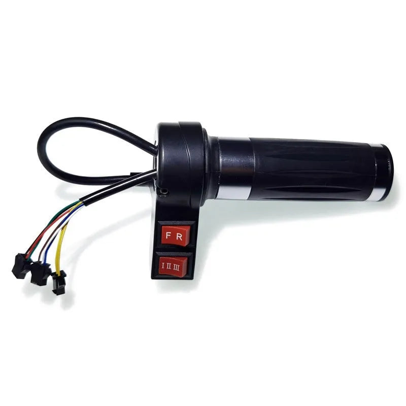 Universal right-side electric tricycle handle switch, ZB0604 to ZB0607 options with SM plug and silver trim
