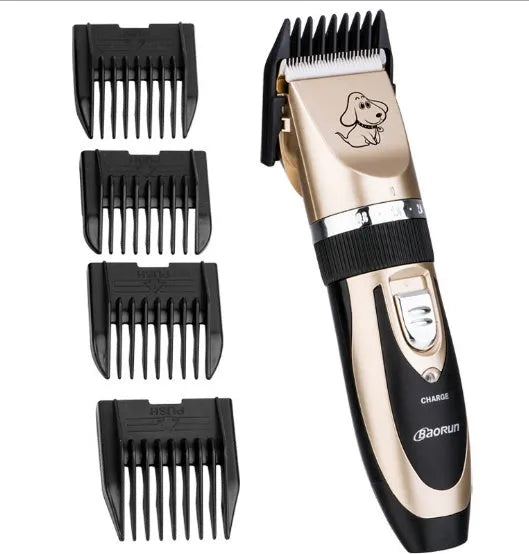 Professional Pet Grooming Kit Golden Cordless Quiet Clipper with 4 Comb Attachments Nail Clippers File