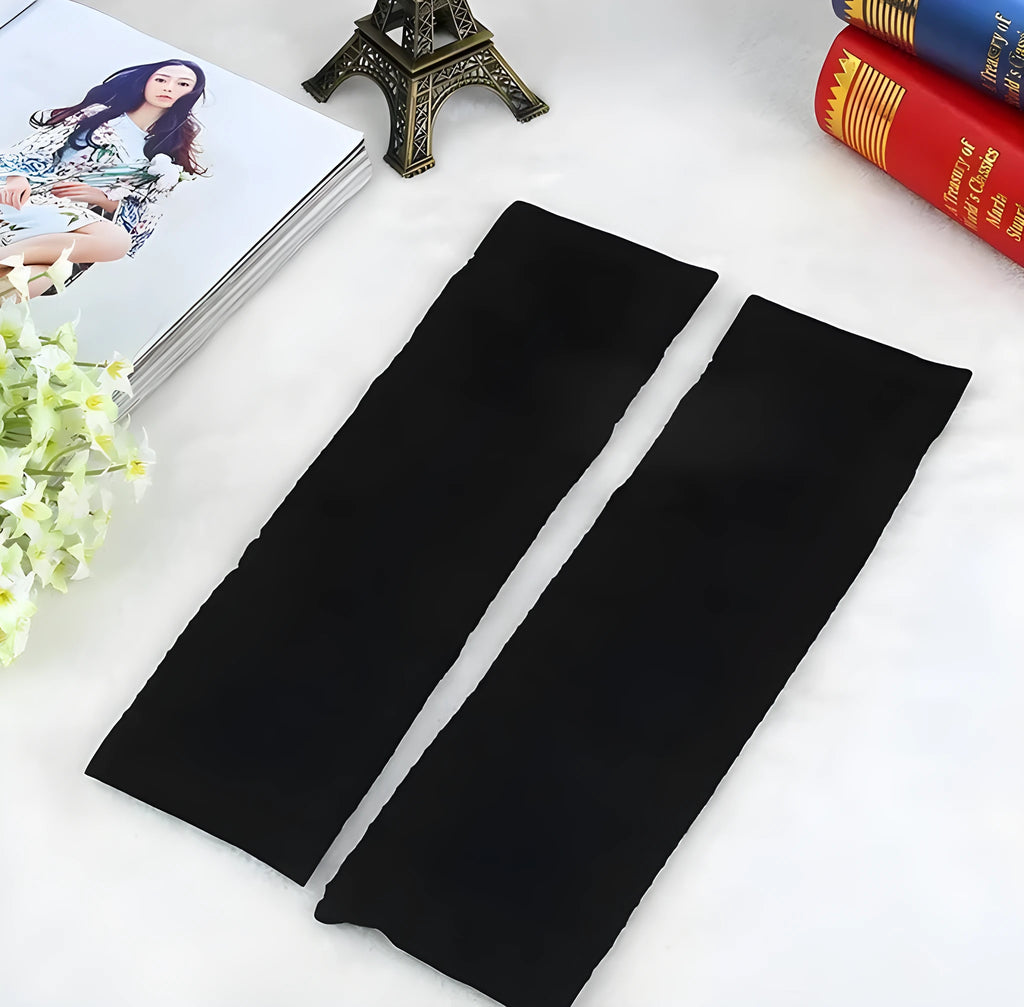 Nylon leg shaping belt in black or skin colour, middle calf length, free size, one pair for fitness and body shaping