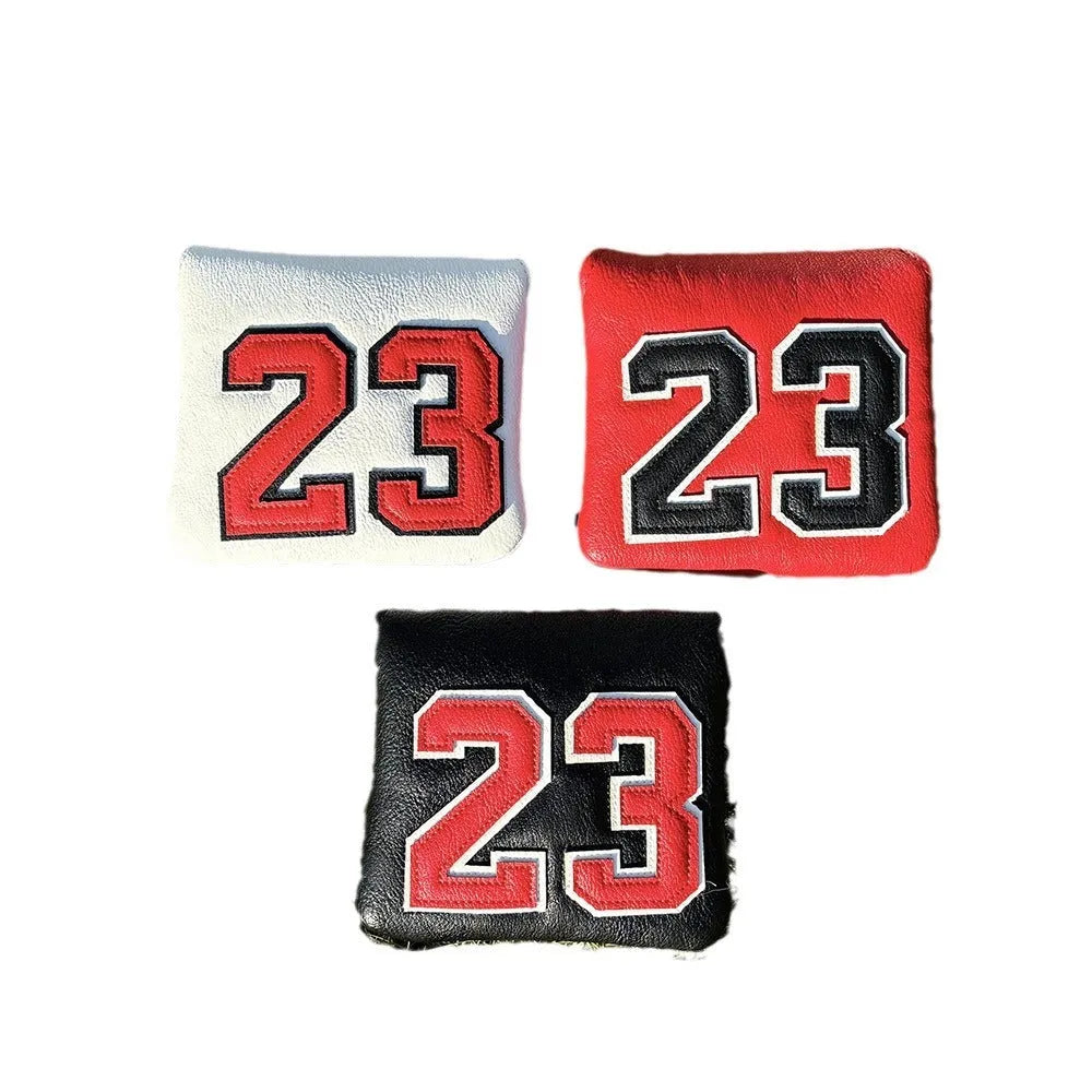 PU golf club sleeve for wooden pole sets in red, black, white, or yellow colours.