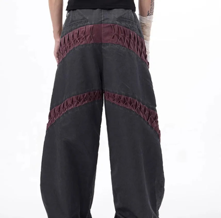 Retro three-dimensional keel casual pants in rayon fabric for summer sports wear