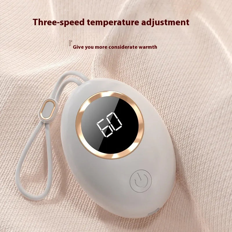 USB rechargeable hand warmer with digital display in multiple colour options.