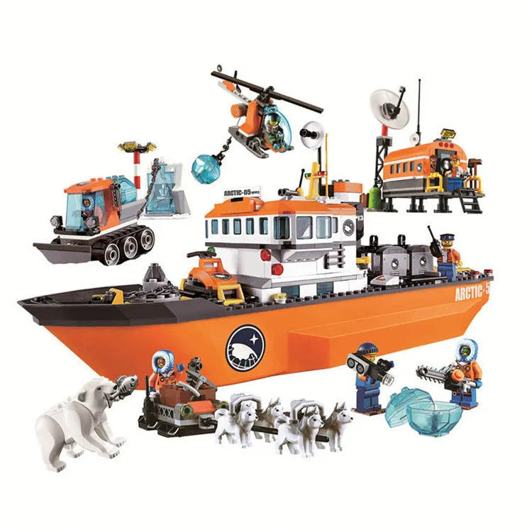 Arctic icebreaker fleet building blocks set, 760 pieces, box 50x39.5x8.5cm