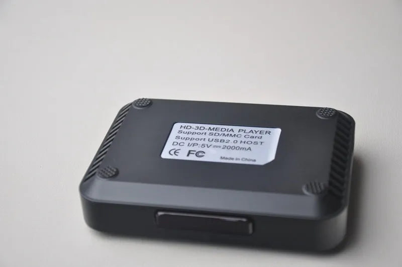 HDTV video player 1080P with USB, SD card slot, HDMI and AV outputs, and remote control