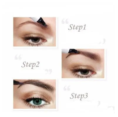 Four-claw eyebrow pen with liquid formula in Chestnut, Brown and Dark Grey, 1ML, for natural hair-like brow look