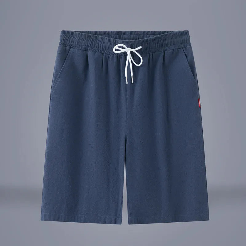 Cotton and linen cropped pants in army green with drawstring waist, shown as summer casual trousers