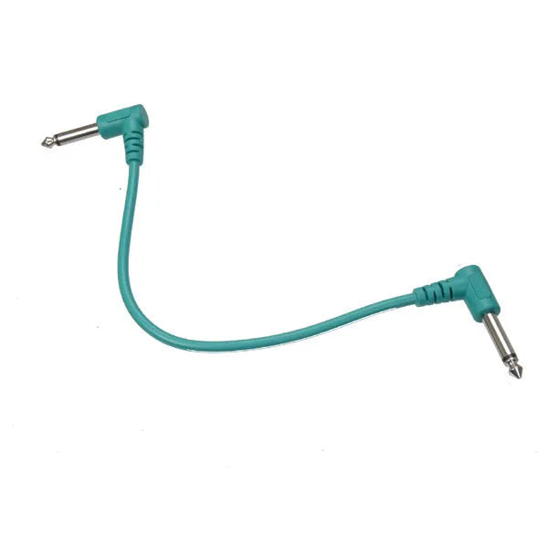Set of six coloured electric guitar effector cables for effects pedals and audio connections