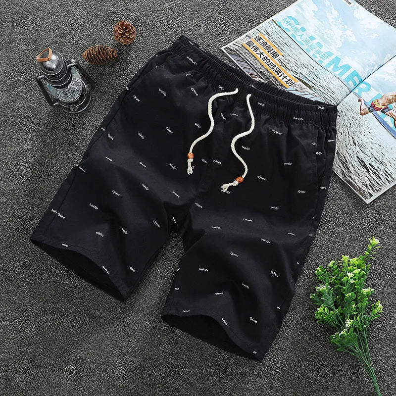 Cotton beach shorts for men in dark blue, multiple sizes available summer swimwear