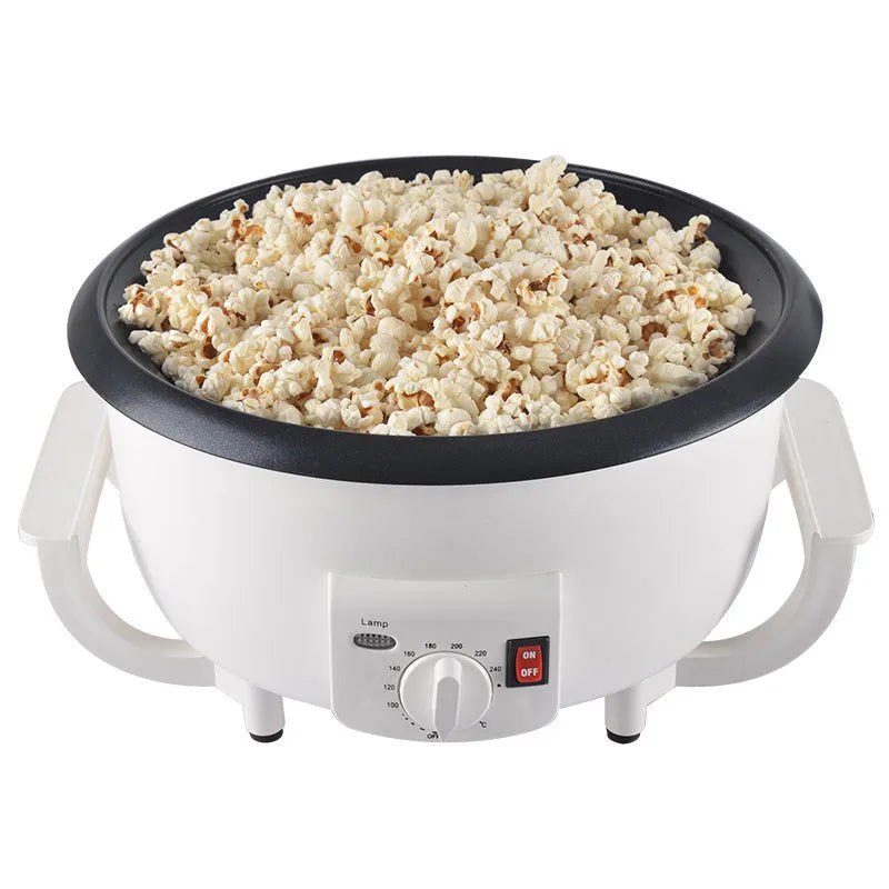 White oblate countertop coffee roasting machine with a 750g capacity for home use.