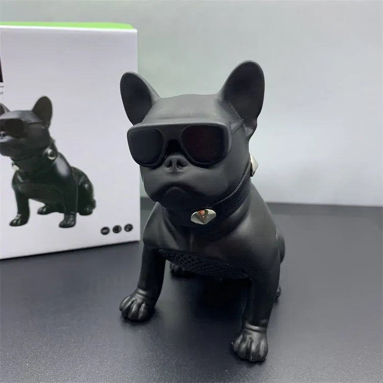 Mini full body bulldog shaped Bluetooth speaker in black, red or white colours