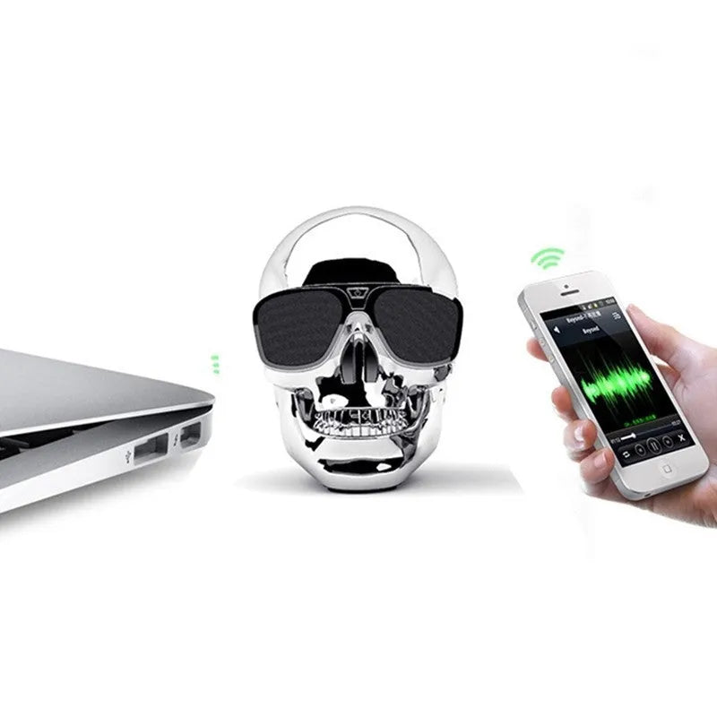 Skull wireless Bluetooth speaker in six colour options with compact portable design