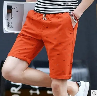 Men's cotton capri-length summer shorts with drawstring waist in multiple colour options