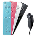 Wii left and right gamepad controllers in multiple colours with rubber sleeve and hand strap.