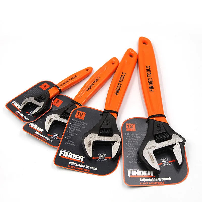 Manual multi-function wrench, 300 mm long, 36 mm maximum opening, blackened surface, orange handle, metric tool