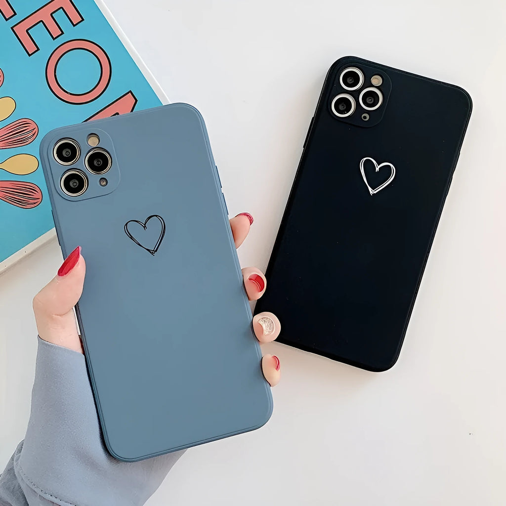 A solid colour silicone phone case for Apple iPhone on a table, showing its slim TPU back cover design.