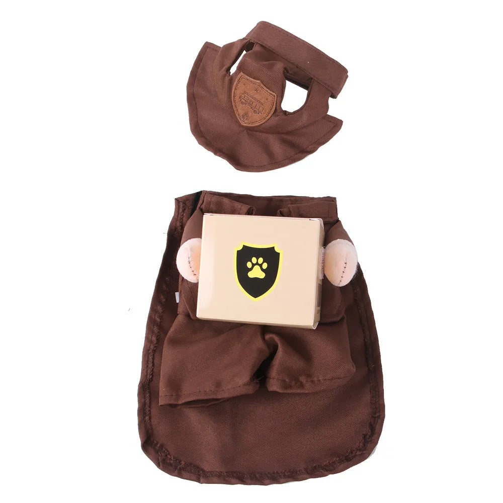 Polyester pet courier standing clothing in coffee colour for dogs, casual style