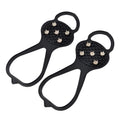 Black 5-tooth non slip shoe tool crampons, one size, for sports shoes, hiking shoes and mountain boots