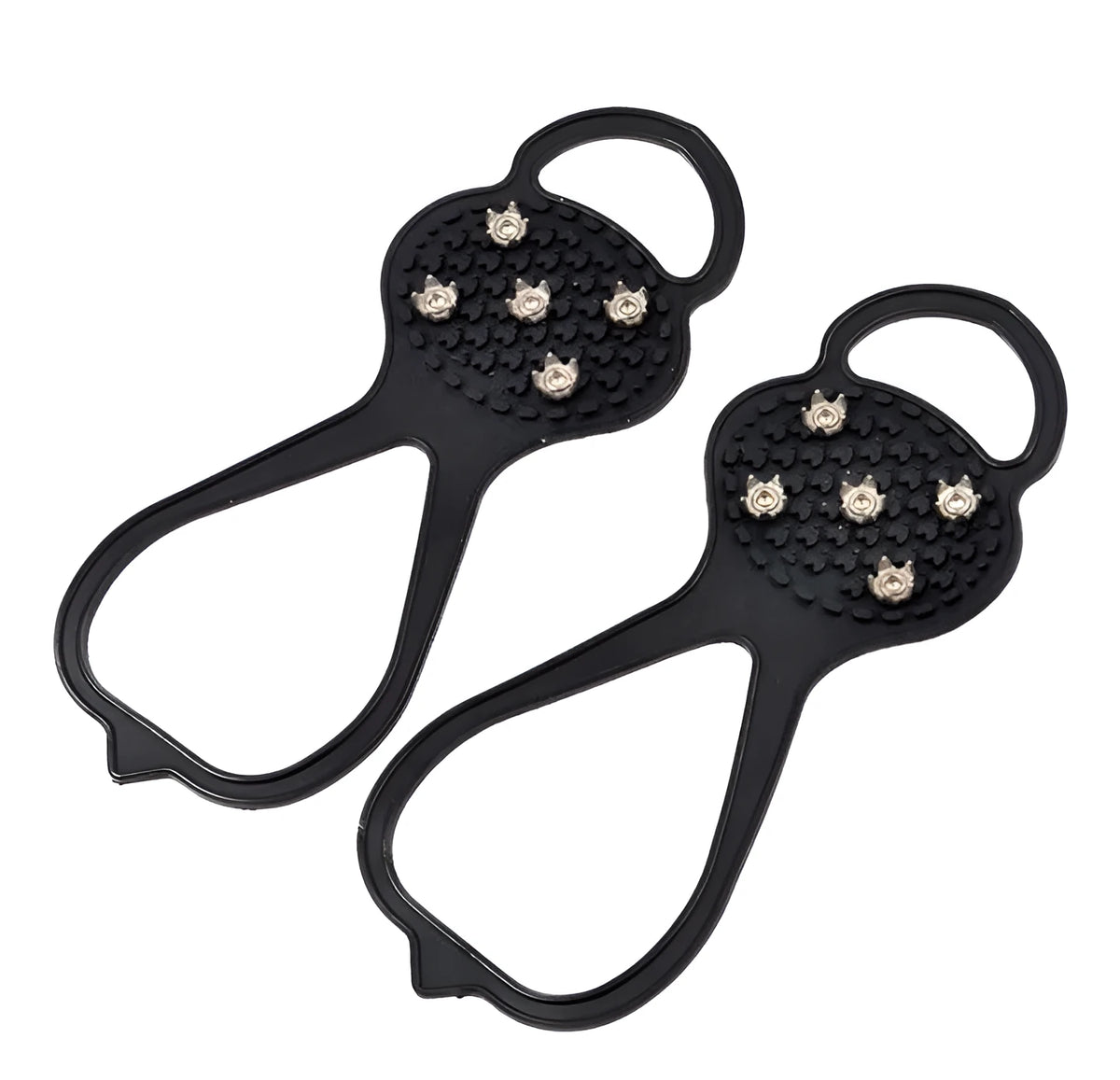 Black 5-tooth non slip shoe tool crampons, one size, for sports shoes, hiking shoes and mountain boots