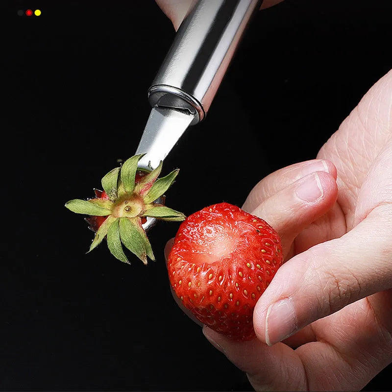 Stainless steel strawberry stem remover with modern minimalist style for removing strawberry pedicles