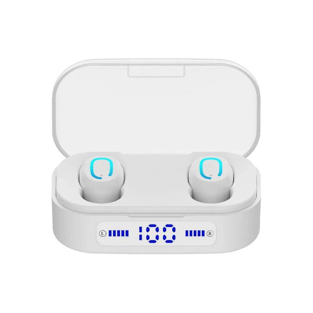 Bluetooth mini headset, earplug design, 15m range, Bluetooth 5.0, digital black or white
