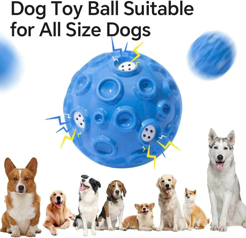 Colourful durable rubber dog toy ball with a bumpy texture for aggressive chewers.