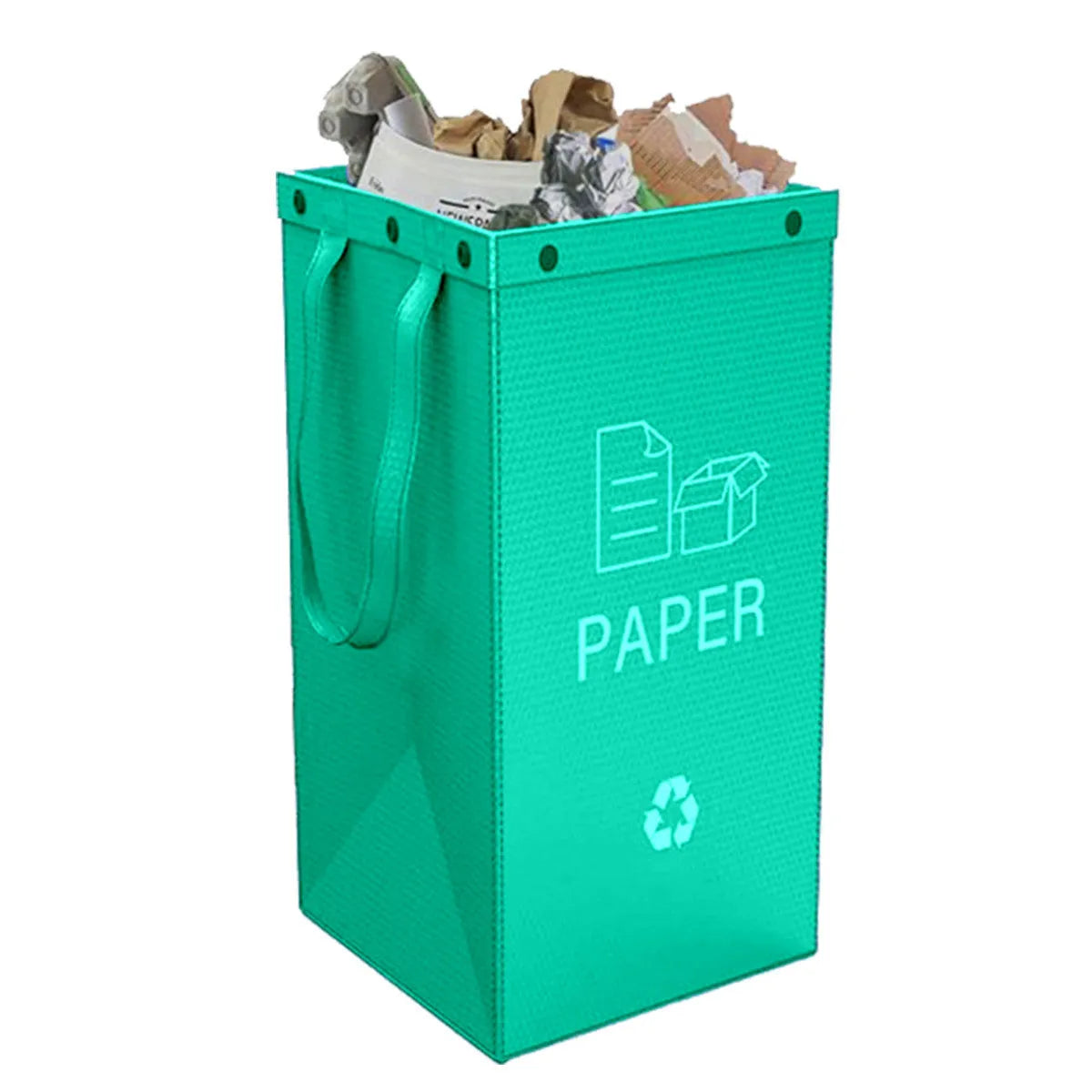 Blue waterproof handbag-style waste segregation bin with a 40L capacity.