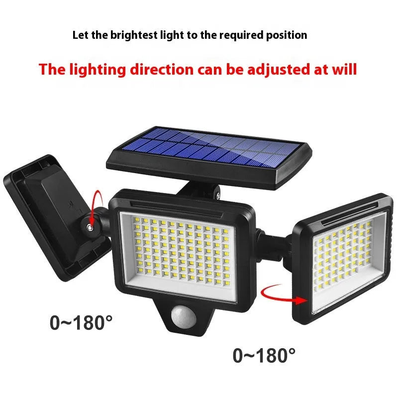 Outdoor solar wall lamp 210LED with intelligent induction sensor and remote control in totem design
