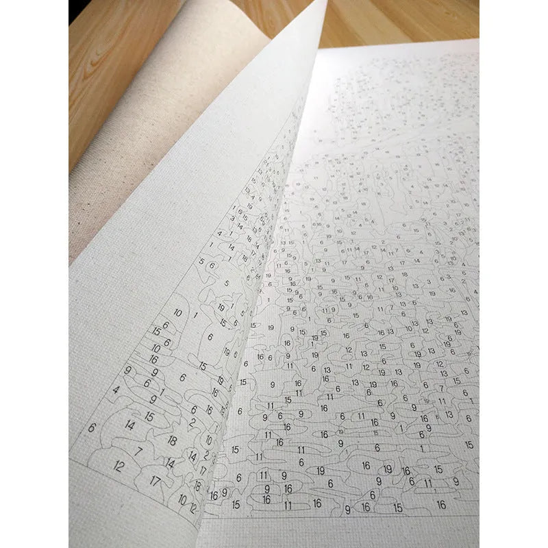 DIY4050 landscape paint by numbers kit with linen canvas and acrylic paints in 40x50cm size