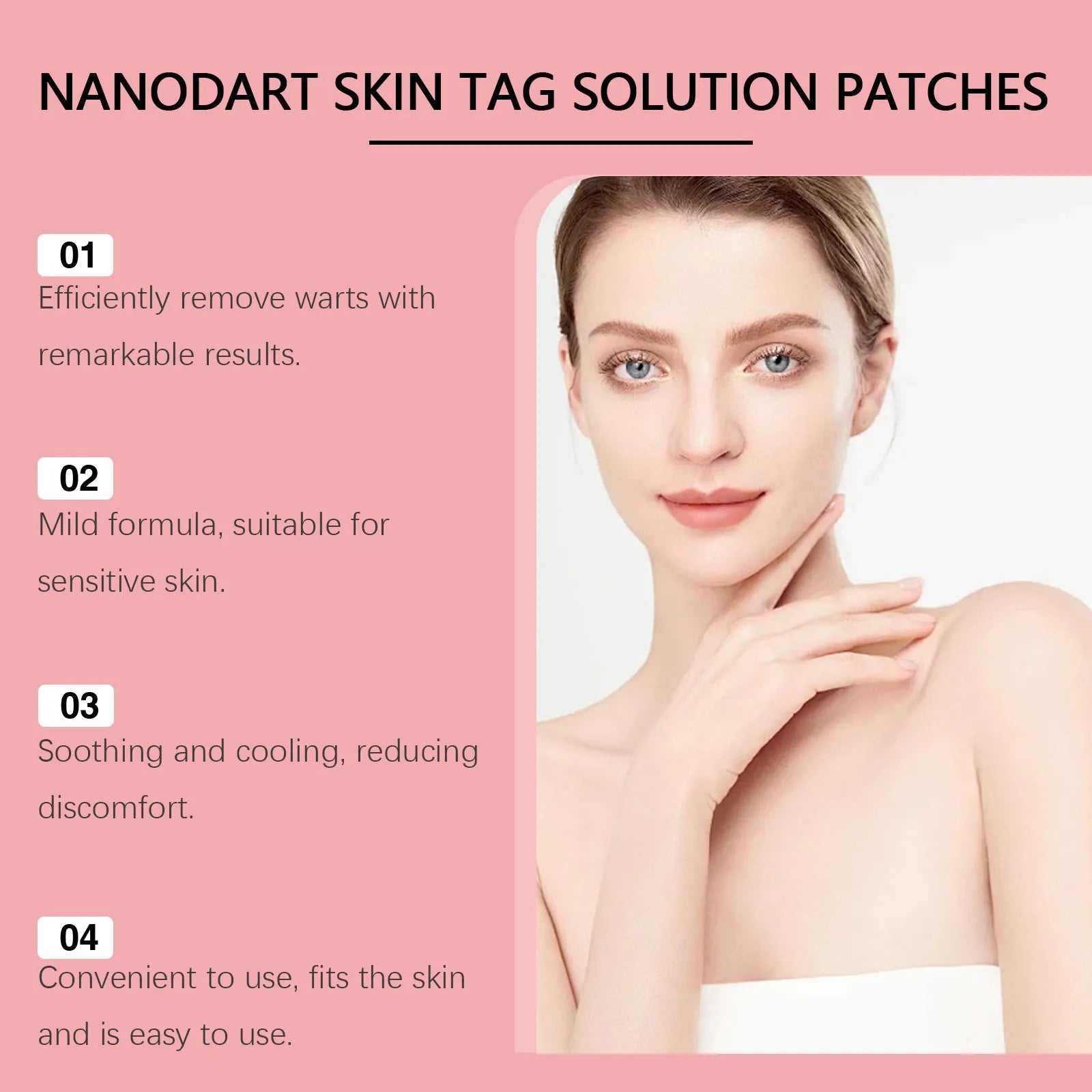 Skin wart invisible repair patches with tea tree oil and Centella asiatica in packaging