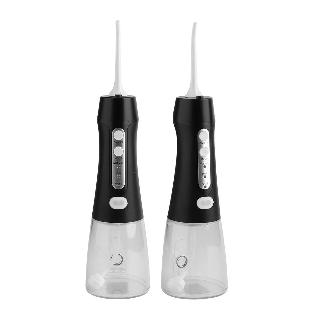 Portable electric tooth pulse water flosser with 300ml tank and three pressure modes in avocado green