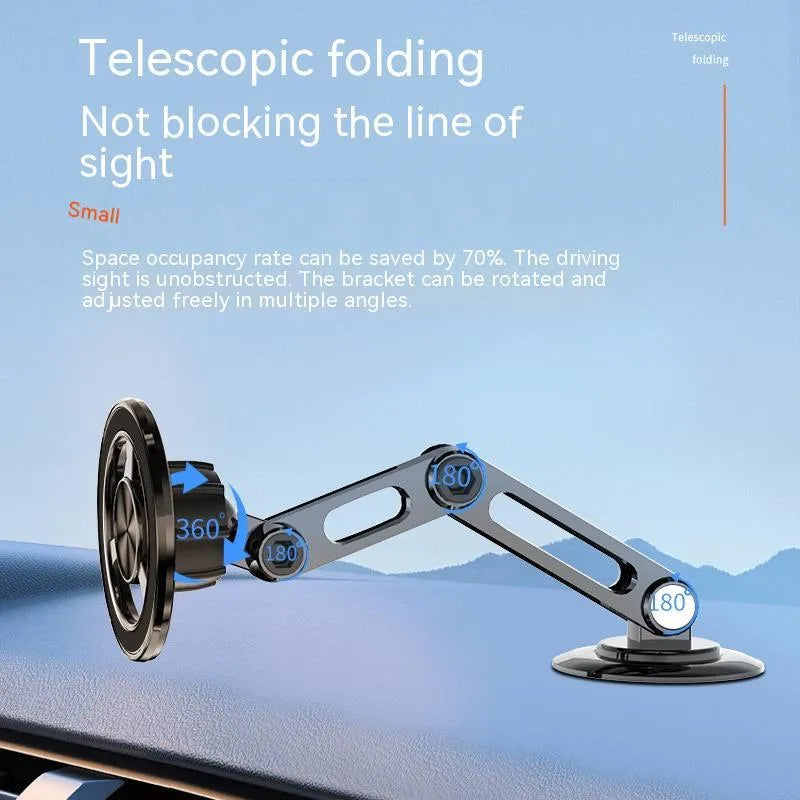 All-metal magnetic car phone holder with magnetic rings and spare adhesives in multiple colour options