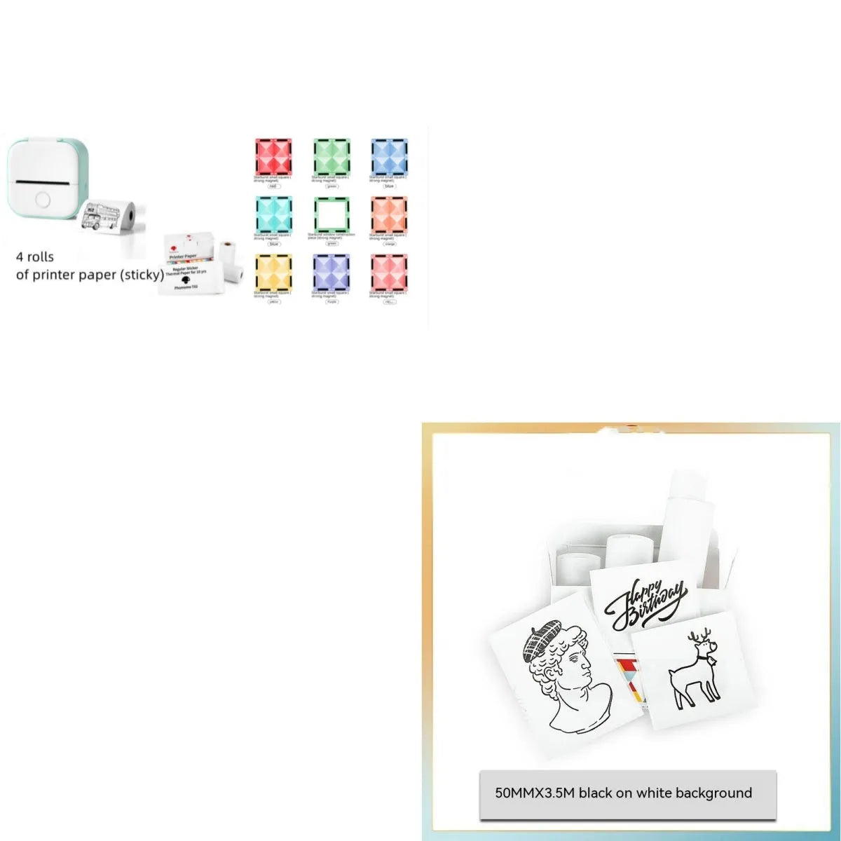 Phomemo T02 portable mini thermal label printer in white, showing front panel with paper slot, with Bluetooth icon