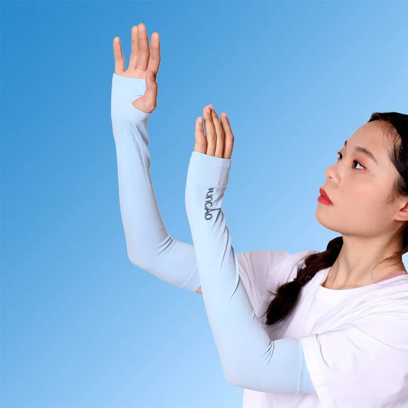 Unisex open-finger driving sun protection sleeves in five colour options