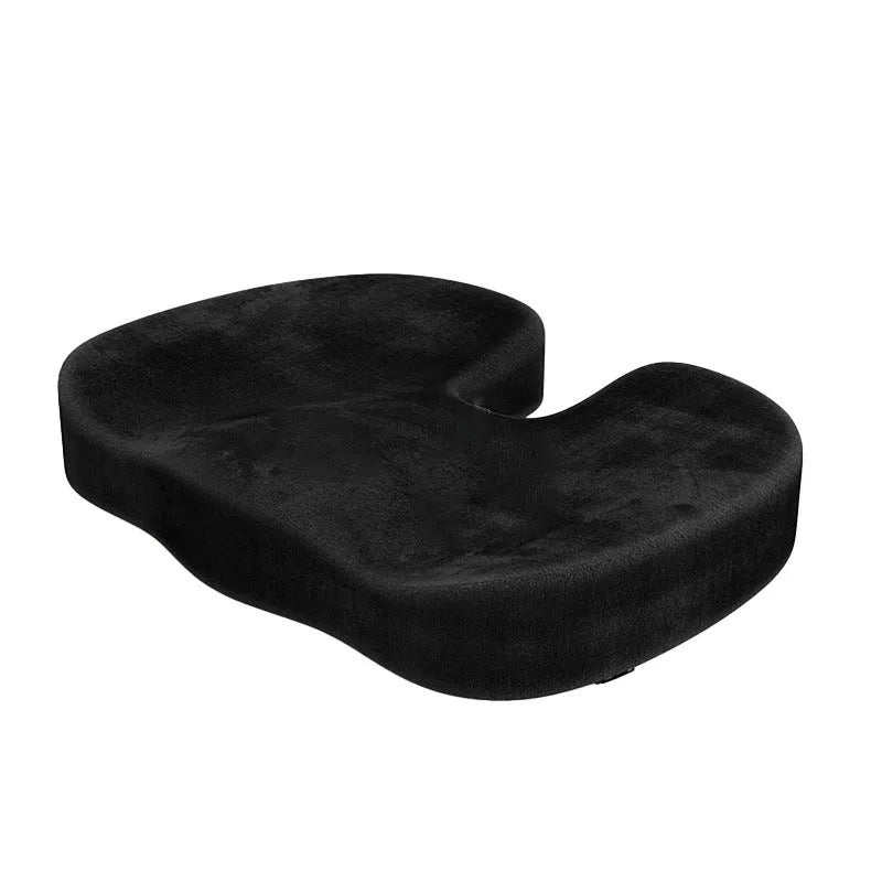 Black flannel U-shaped memory foam seat cushion measuring 46x36x7cm for office chair comfort