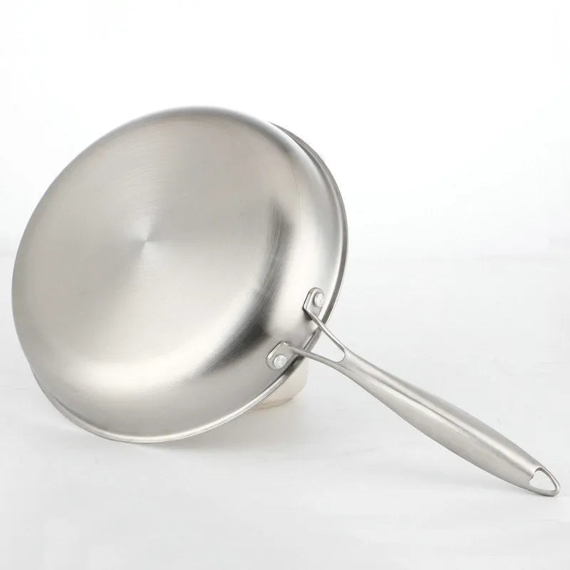 Stainless steel frying pan 26cm with flat base suitable for induction hob